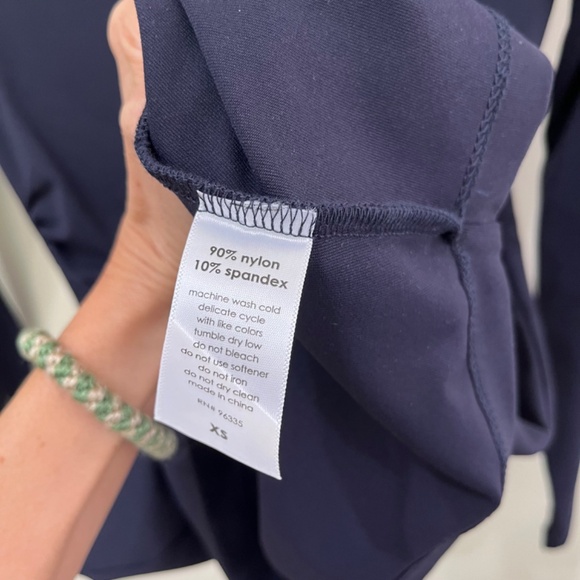 Susana Monaco Midnight Blue Mock Neck Rusched Mini Dress - NWT - XS - Picture 7 of 9